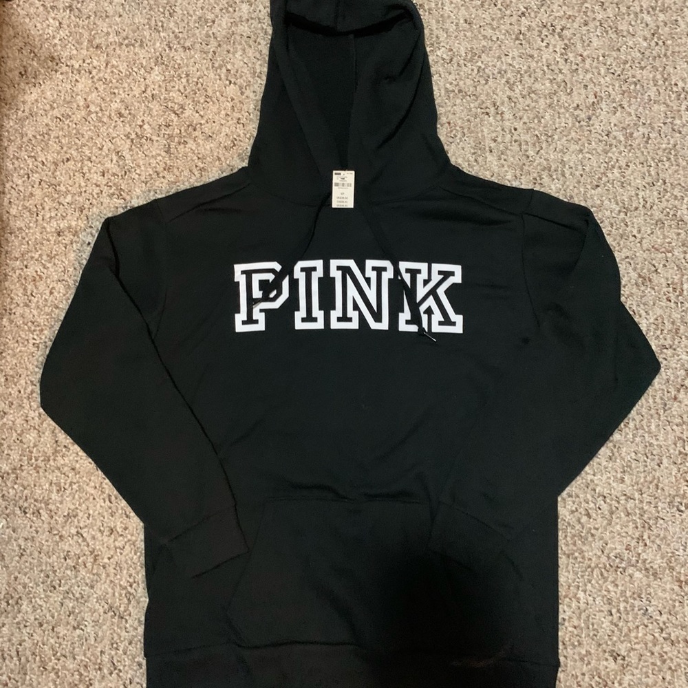 PINK hoodie Small Black nwt
